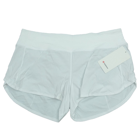 New Lululemon Size 14 Speed Up MR Mid Rise Shorts 4” Lined White